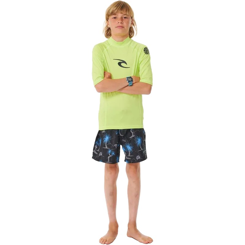 Rip Curl Boys' Brand Wave UPF 50 Short Sleeve Rashguard,
