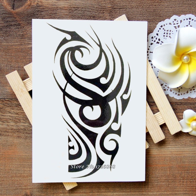 Large Tribal Temporary Tattoos, Big Totem Tattoo Stickers for Men