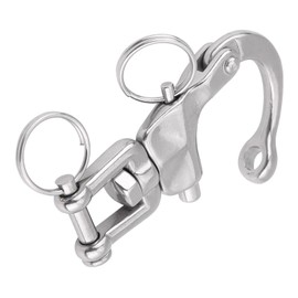 Lwuey 70 mm Snap Shackle, 316 Stainless Steel, Rotating Swivel Eye with Carabiner Hook, Marine Quick Release for Sailing Boat, Spinnaker, Halyard Rigging, Home, Garden, Camping