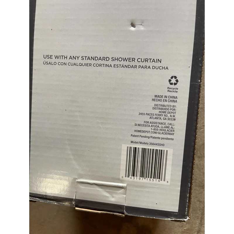 Glacier Bay #35644SSHD Adjustable Double Tension Curved Shower Rod in