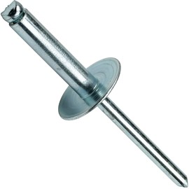 Large Flange Pop Rivets 1/4" x 5/8" All Steel Large Dome Head Blind 8-10 Gap .501" - .625" Quantity 25 by Fastenere