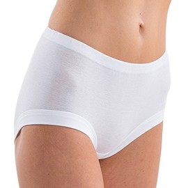 HERMKO 1140 Pack of 5 Women's Waist Briefs Boil-proof with Drawstring Panties Organic Cotton, White
