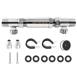 Upgrade to 304 Stainless Steel Sensor Valve Kit for Hot Water Recirculating Pump Systems, Bypass Valve Compatible with 500800 500805, Replaces Plastic Valve Kit, Bundled with Adapters & Clamps