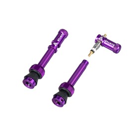 Granite Juicy Nipple Valve Cap and 44mm Matching Color Presta Valve Stem Set, Bike Tire Caps Dust Covers with Valve Core Removing Function, Durable Alloy Valves and Valve Caps (Purple)