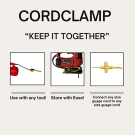 3 Pack Universal CordClamp – Extension Cord Safety Connector Cover & Outdoor Extention Cord Safety Holder for Secure Tool Plug to Extension Cord Connection (3)