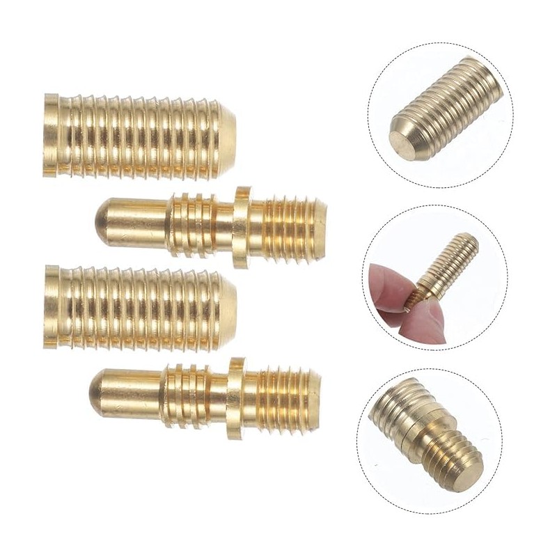 Liahelianx 2 Sets Billiard Cue Joint Screws-Copper Alloy Precision Replacement