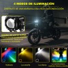 2 Faros Luces Led Auxiliares 4 Modos Lupa Para Moto