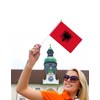 25 Packs Small Albania Flags on Handheld Stick，Miniature Albanian Flag