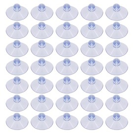 MVSSP 35-Pack Tiny Clear Suction Cups for Home Organization - Hook-Free, Holds Up to 6 lbs Lightweight Items (1.2 in)