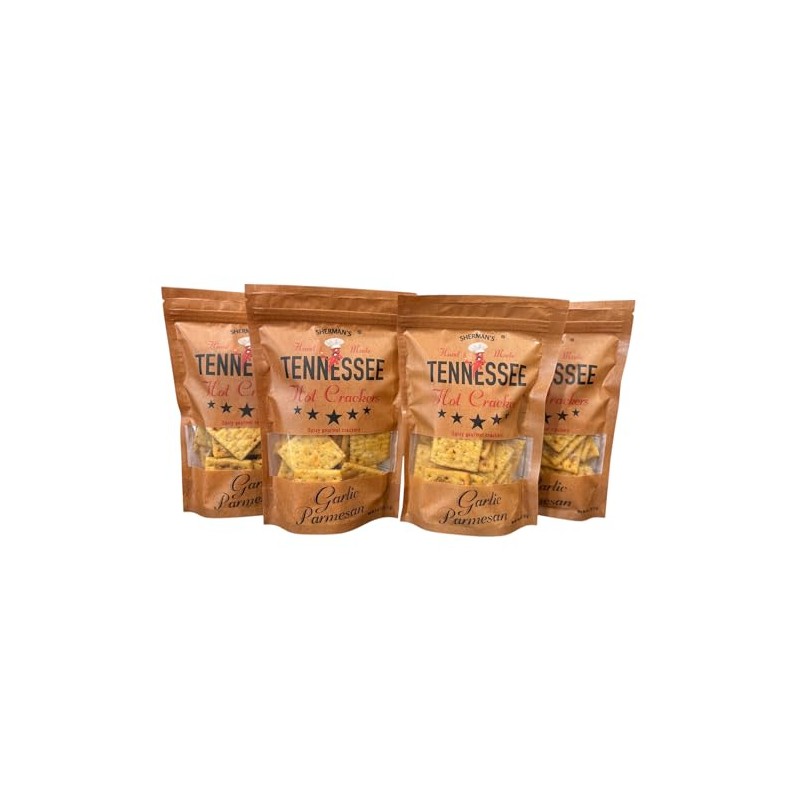 Sherman's Tennessee Hot Crackers, Garlic Parmesan. 4 pack. (6oz each),