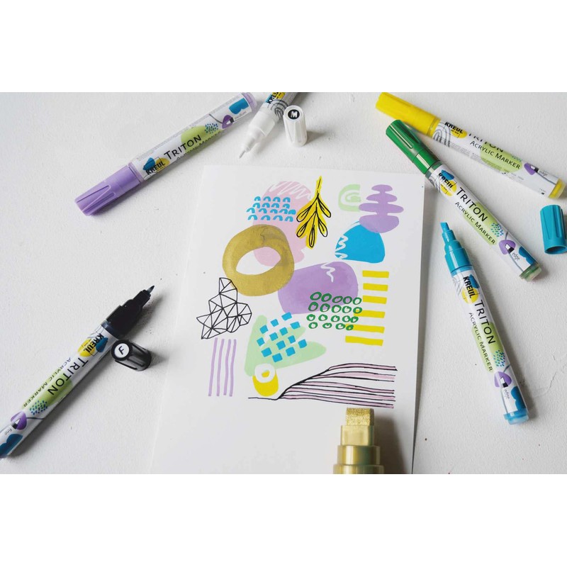 KREUL Triton 17709 Acrylic Marker, Medium, Black, Stitch Thickness 1