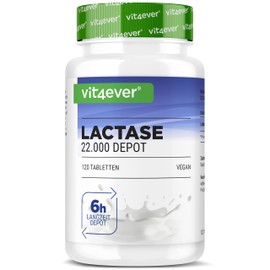 vit4ever Lactase 22,000 FCC Depot - 120 Tablets - Sepismart Slow Release