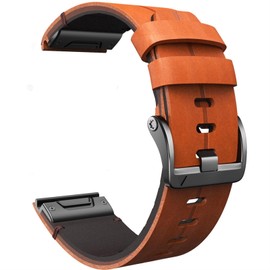 OUTVI 22mm leather watch band for garmin fenix 6 7 pro solar 5 plus forerunner 955 965 935 745 LTE epix Pro Gen 2 47mm ONLY Genuine full grain Quick fit 22 bands replacement for Men Women Brown