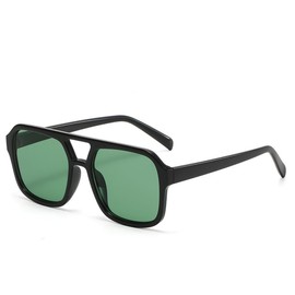 IKUVNA Retro 70s Square Aviator Sunglasses Women Men Vintage Rectangle Sunglasses Flat Frame Trendy Shades (Green)