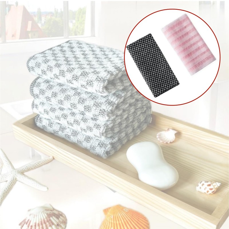 2 Pack Back Scrubber for Shower Bath,Scrub Wash Cloth,Exfoliating Washcloth