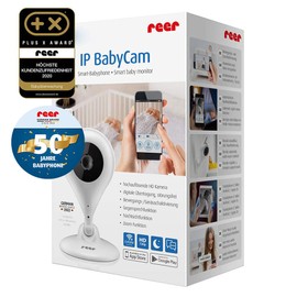 reer Video-Babyphone und IP Kamera BabyCam, einfache Einrichtung, Steuerung per kostenloser App IP BabyCam Weiß 1 Stück (1er Pack), Kabellos
