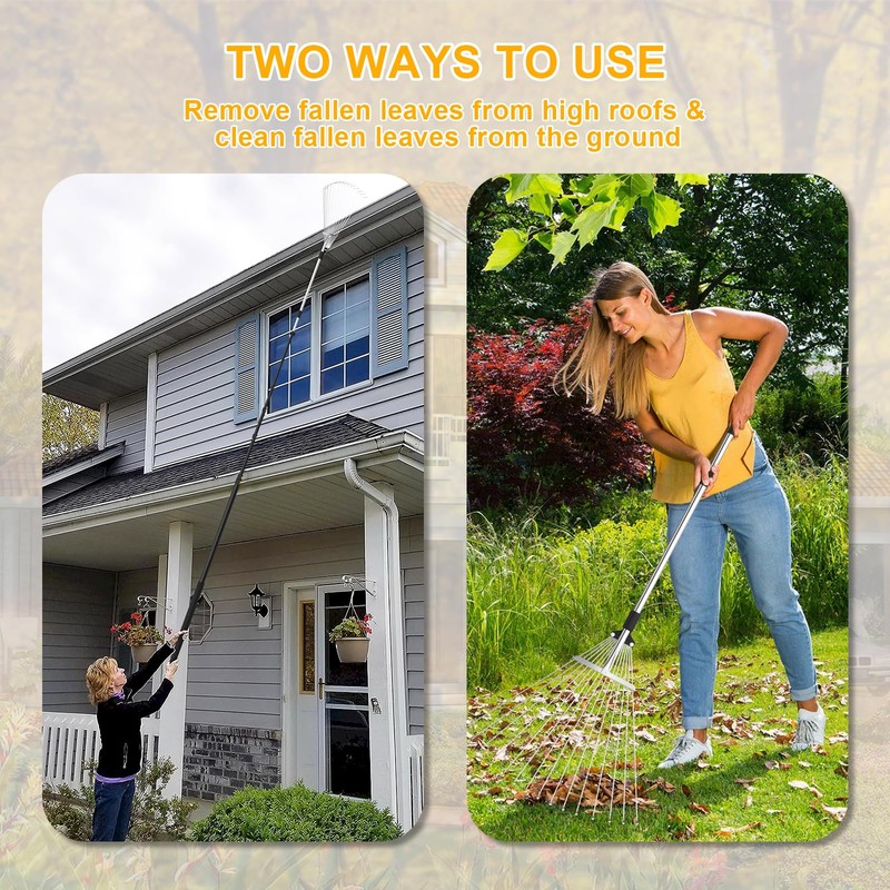 FIXM Telescoping Roof and Yard Rake 7-31 FT, Dual Use