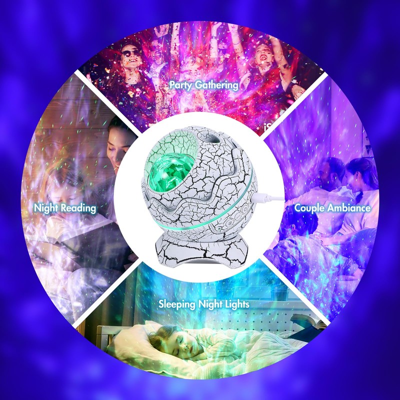 Palmcee Projector Galaxy Light with Bluetooth Speaker, Dinosaur Egg LED