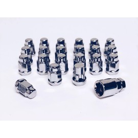 WHKT Set of 12x1.5 Chrome Wheel Locks & Lug Nut Combo Ford Focus Fusion Fiesta Escape