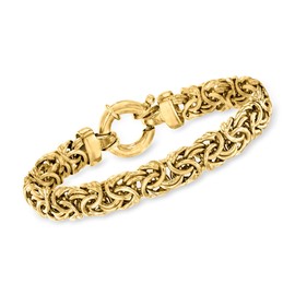 Ross-Simons 18kt Gold Over Sterling Medium Byzantine Bracelet. 8 inches