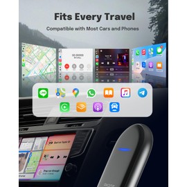 ZUCWO 2-in-1 Wireless CarPlay Adapter and Android Auto Adapter – Converts Wired to Wireless for Cars 2016+, Plug & Play, USB-A to USB-C for iOS10+/Android 11+