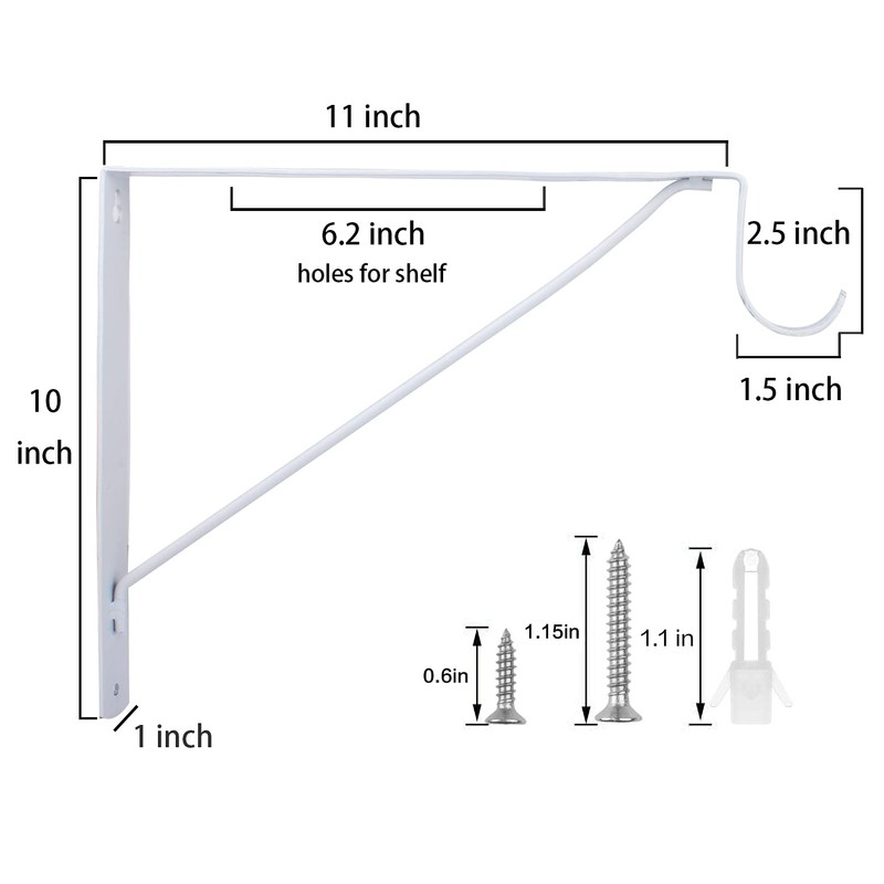 Eau 4 Packs of White Heavy Duty Closet Shelf and
