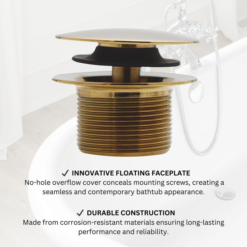 Westbrass Mushroom Tip-Toe Tub Trim Set with Floating Faceplate, Polished