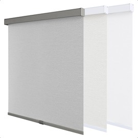 SHECUTE Cordless Blackout Roller Shades for Indoor Windows, Blackout Window Blinds for Home Living Room Bedroom and Office, Roller Window Shades with Square Valance (33”W x 72”L, Light Grey)
