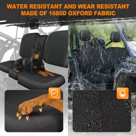 BORDAN UTV Seat Cover for 2016-2024 Can Am Defender DPS MAX 6X6 PRO Split Bench Dustproof Seats Cover, Heavy Duty 1680D Waterproof Full Protection Outdoor Seat Cover Set(8 PCS)