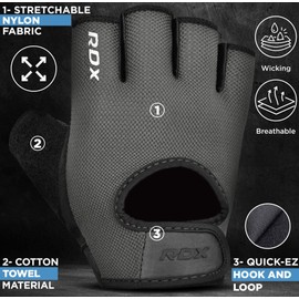 RDX Fitness Gloves Men Women Training Gloves Strength Training Non-Slip Weightlifting Gloves Wrist Protection for Weightlifting Gym Bodybuilding HIIT Exercise Weight Lifting Gloves