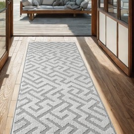 Custom Size Grey Runner Rug Non Slip – Cut to 2x7 Size, Washable & Full Rubber Backed, Narrow Hallway Carpet for Slippery Hardwood, Tile, Laminate, and Vinyl Floors