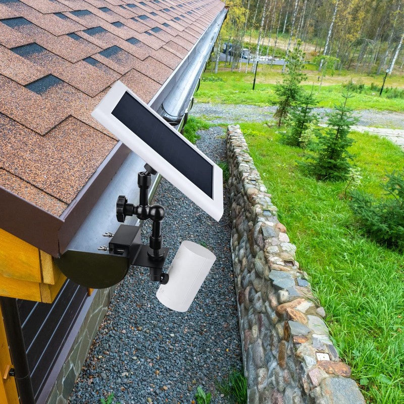 2-in-1 Gutter Mount for Solar Panel, Stick Up Cam Battery,