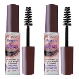 GAERO GLOBAL SOLUTION Rimel Mascara para Pestañas Prose by Gaero Shop  Kit de 2 Piezas 14 Gr Cada Una  4 en uno  Color Cafe  Formula Contra Agua...   