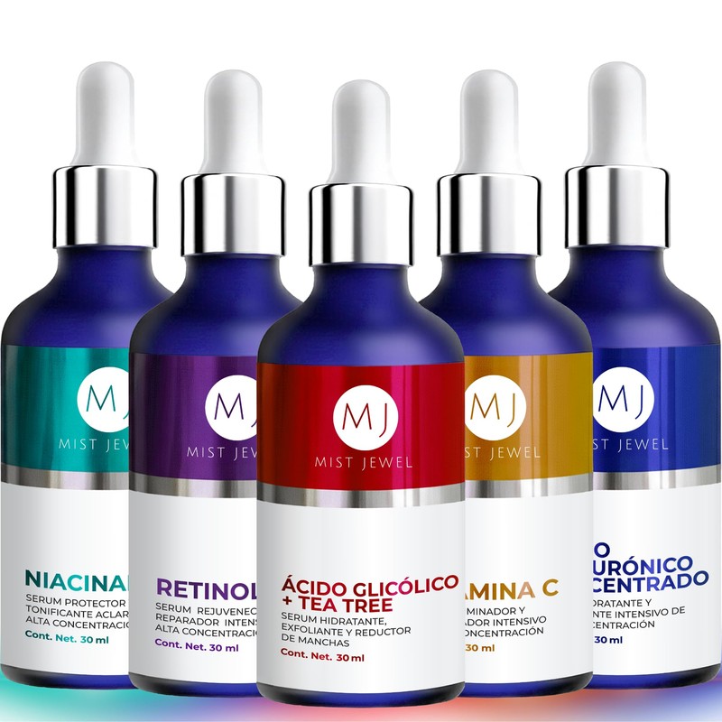 Mist Jewel Kit 5 Serum Facial Antiedad, Antimanchas e Hidratante