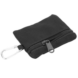 EDC Molle Pouch, Durable Mini Wallet Key Card Case EDC Pouch Bag Purse Portable with Clip (Black)