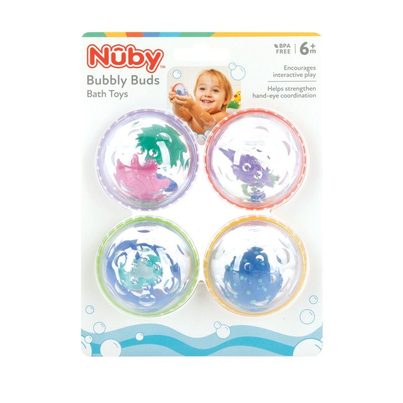 Nuby Nuby Bubbly Buds Interactive Bath Set - (4-Pack) Baby