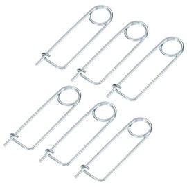 M METERXITY 6-Pack Brooch Shape Cotter Safety Pin, 2x45mm Spring Steel Pins Quick Lock Brooch Fastener for Garden/Lawn/Farm Hook, Heavy Retainer Clips