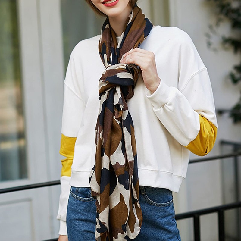 BUZZxSELECTION SK008 Women's Military Camouflage Large Scarf Stole Casual Design