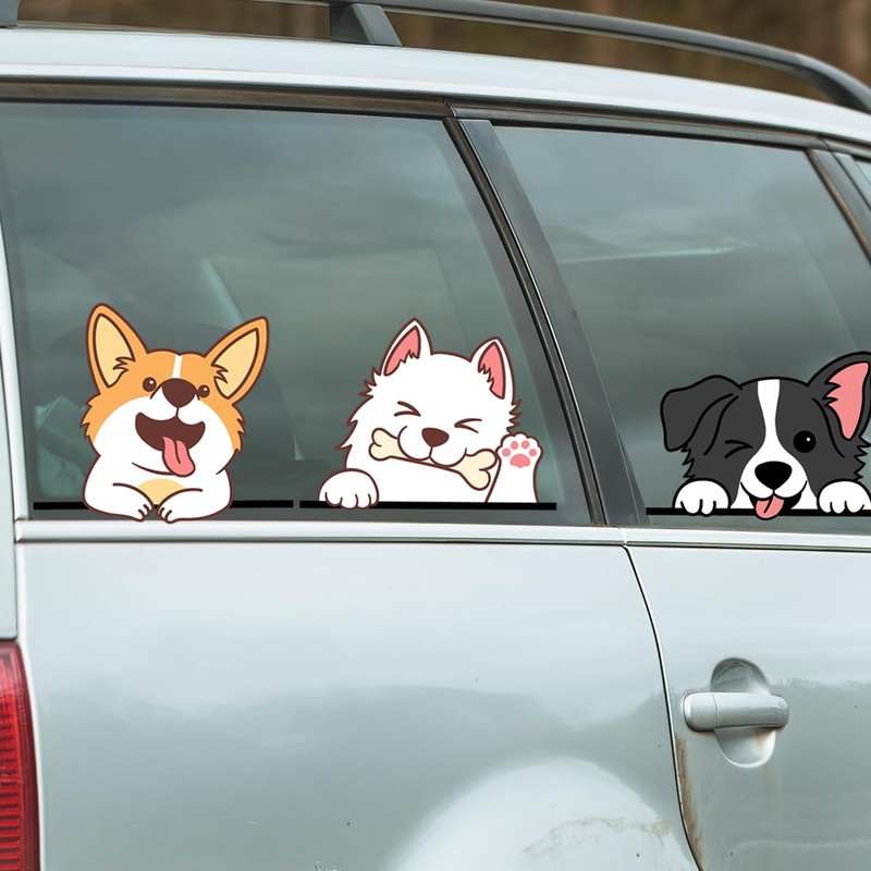 Fujitoya Dog Wall Sticker for Car, Monotone, Bath, Removable, Stylish