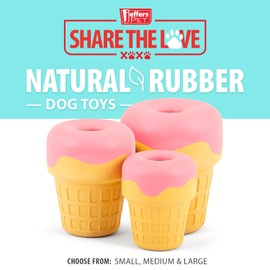 Jeffers Pet Natural Rubber Dog Chew Toy – Ice Cream Cone, Large – Treat Dispensing, Vanilla Scent, Durable, Non-Toxic, Dishwasher Safe, Interactive Fetch & Tug Toy - Perfect for Training