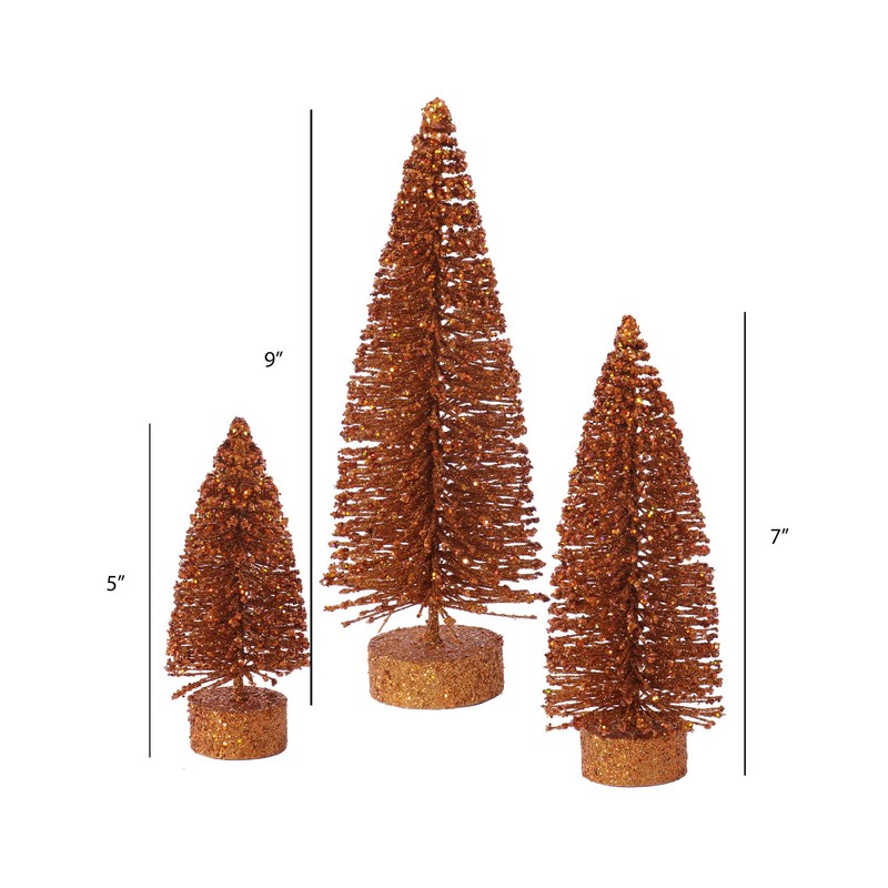 Vickerman L137410 - Árbol Ovalado con Purpurina, Cobre, 5" x