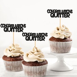 24PCS Goodbye Tension Hello Pension Cupcake Toppers Happy Retirement Cupcake Toppers Retired Party Decorations Men Women Birthday Anniversary Party Supplies black