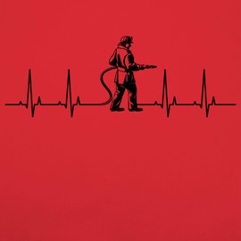 Kinderschürze Schürze Kinder Jungen Mädchen - Herzschlag Feuerwehrmann I Feuerwehr Geschenke für Feuerwehrmänner EKG Herzlinie Weihnachtsgeschenke Freiwillige Feuerwehr I Jugendfeuerwehr - 7-14