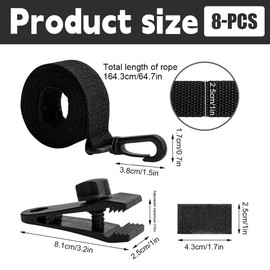 KQWVZ Pool Aufroller Aufrollvorrichtung, 8 er Set Befestigungsbänder und Klammern-Zubehörteile für Fahrbares Aufrollsystem, Haltebänder Für Poolfolie Solarfolie, Haltebänder Solarfolie für Pool Planen
