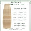GUDOZO Clip-In Human Hair Extensions, 7 Pieces, 35 cm, 80