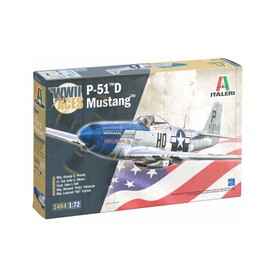 Italeri 1484 1:72 P-51D Mustang Aces Model Building Kit, Stand Model Building, Crafts, Hobby, Gluing, Plastic Kit, Detailed Military Kit, Military, Multi-Coloured