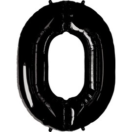kuxoratekkusu, Inc. Balloons Numbers (0) Measures Approx Black Qualatex Number Big Baloon Birthday Decoration Numerals Number