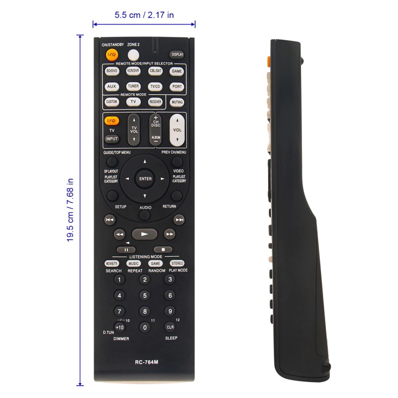 For Onkyo RC-764M Replaced Remote for Onkyo AV Receiver TX-SR508