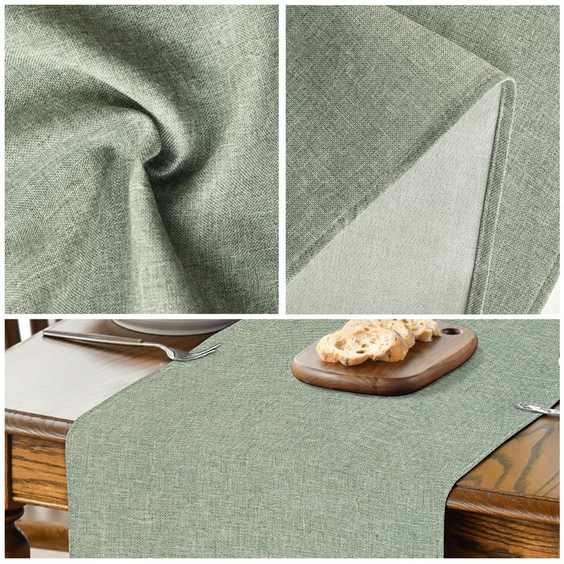 Artoid Mode Sage Green Summer Table Runner, Seasonal Fall Winter