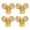 Feelers Brass Misting Spray Nozzle, 1/2" BSPF 2-Holes Atomizing Spray Garden Sprinklers Agricultural Irrigation System Adapter Fitting (Pack of 4)